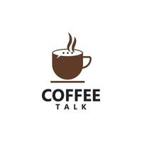 Coffee Talk Vector Logo Template For Coffee Shop Business.