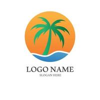 Palm tree summer logo template vector