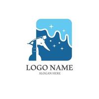 cleaning logo with vector illustration symbol template