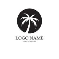 Palm tree summer logo template vector