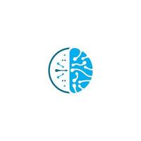 nerve cell logo or neuron logo with vector template