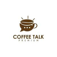 Coffee Talk Vector Logo Template For Coffee Shop Business.