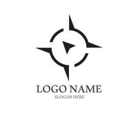 compass logo and symbol with vector concept illustration template