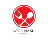 spoon and fork logo with vector shape template.