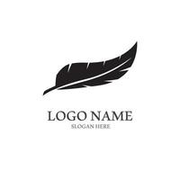 feather logo with vector style template