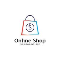 shopping bag logo vector illustration template