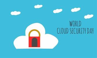Vector graphic of world cloud security day day for world cloud security day celebration. flat design. flyer design. March .
