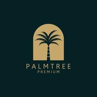 Palm tree summer logo template vector