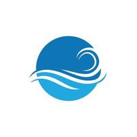 wave beach logo design vector illustration template