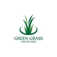 natural grass logo design template vector