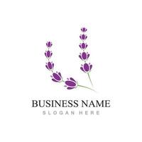 fresh lavender flower logo design vector template