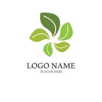 Natural green leaf logo. With an illustration logo design in a modern style. A logo for health and care. vector