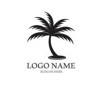 Palm tree summer logo template vector