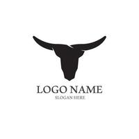 bull horn logo with template vector style.