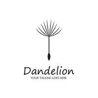 dandelion flower logo with template vector illustration