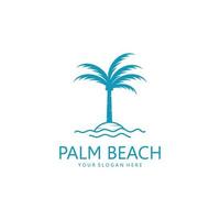 Palm tree summer logo template vector