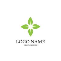 logotipos de la ecología de la hoja del árbol verde vector