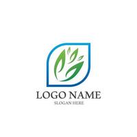 logotipos de la ecología de la hoja del árbol verde vector