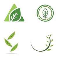 natural green leaf logo icon template vector