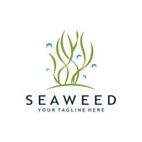 seaweed logo design with vector illustration template