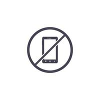 No Phone Logo Template. Cellphone Use Prohibition Icon. Vector Silent Mode.