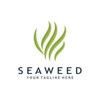 seaweed logo design with vector illustration template