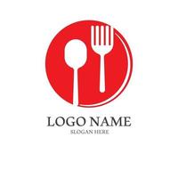 spoon and fork logo with vector shape template.