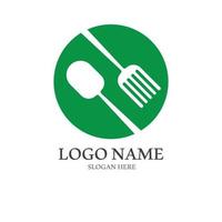 spoon and fork logo with vector shape template.