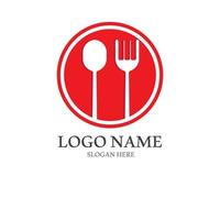 spoon and fork logo with vector shape template.