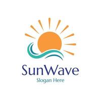 sun and waves illustration design vector template