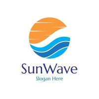 sun and waves illustration design vector template