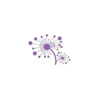 dandelion flower logo with template vector illustration