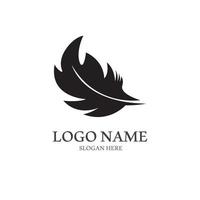 feather logo with vector style template