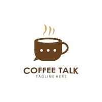 Coffee Talk Vector Logo Template For Coffee Shop Business.