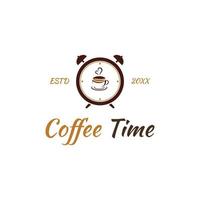 café hora vector ilustración logo modelo con plano concepto.