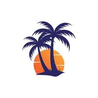 Palm tree summer logo template vector