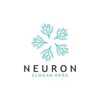 nerve cell logo or neuron logo with vector template