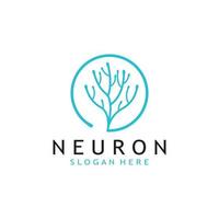 nerve cell logo or neuron logo with vector template