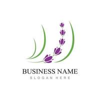 fresh lavender flower logo design vector template