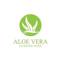 aloe vera logo design vector illustration template