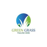 natural grass logo design template vector