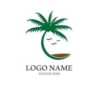 Palm tree summer logo template vector