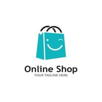 shopping bag logo vector illustration template