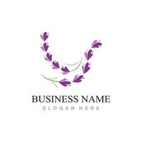 fresh lavender flower logo flat design template vector