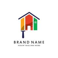 vector template house painting logo design. multi color home painting, decoration and repair services