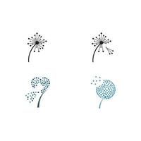 dandelion flower logo with template vector illustration