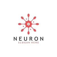 nerve cell logo or neuron logo with vector template