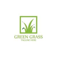 natural grass logo design template vector