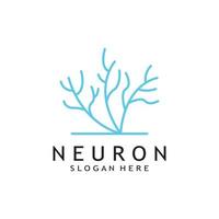 nerve cell logo or neuron logo with vector template