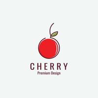 Cherry Fruit Logo Template. Vector Illustration Cherries Symbol.